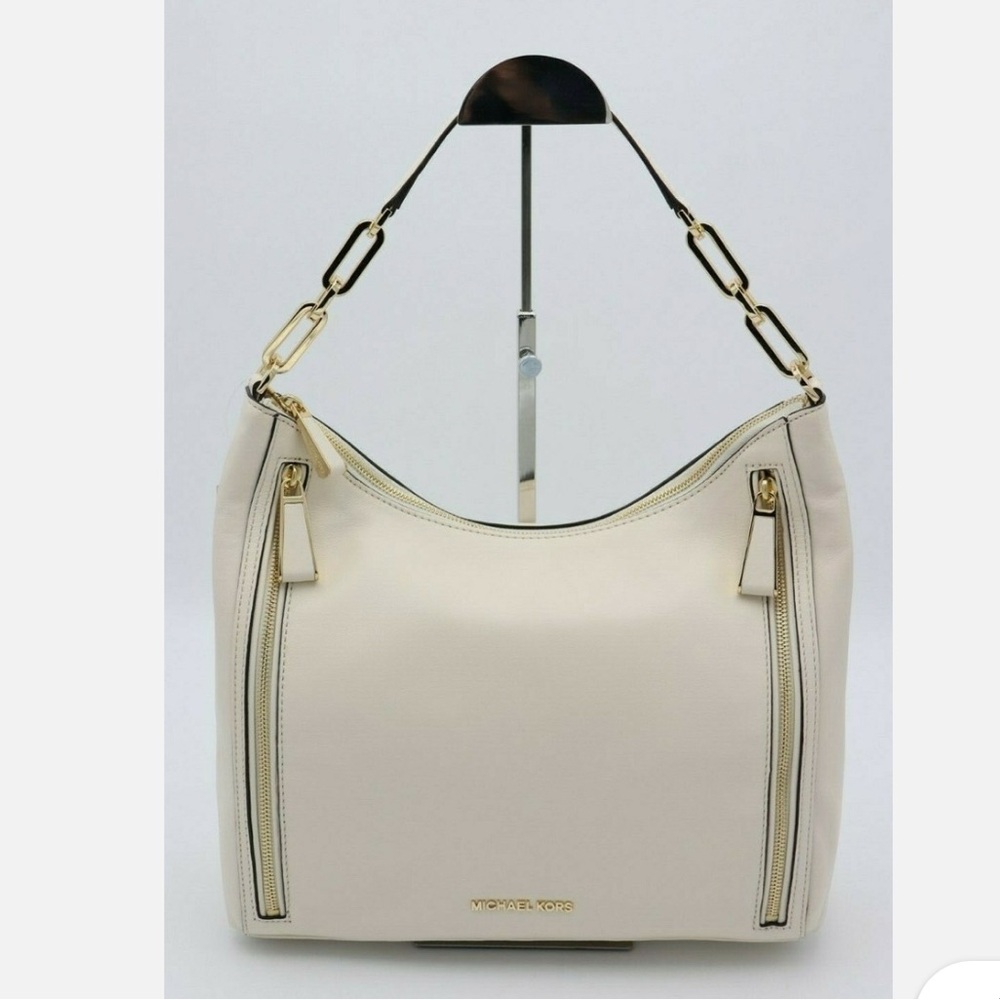 Michael Kors Matilda White Leather Shoulder Bag Purse